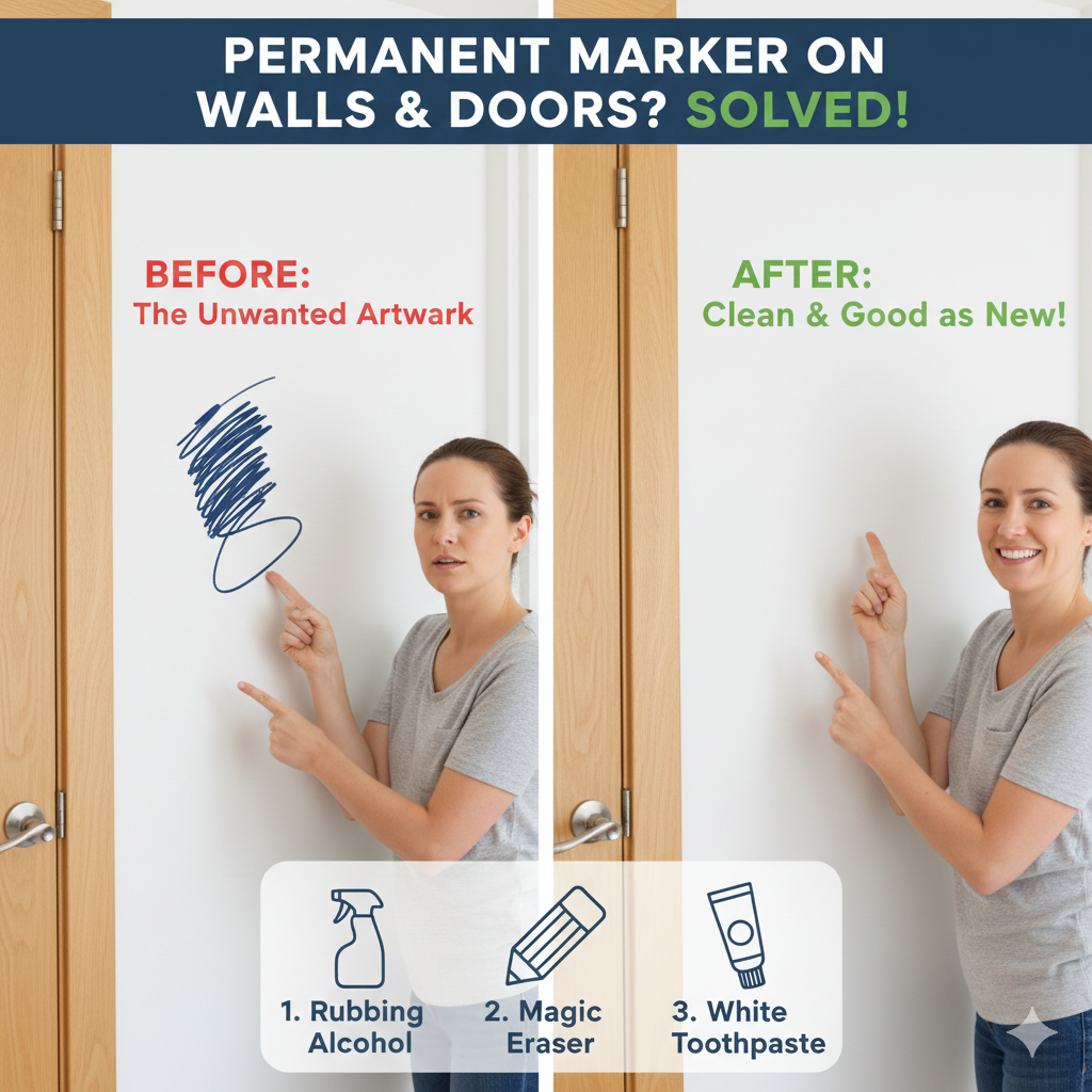 How to Remove Permanent Marker Stains From Walls and Doors