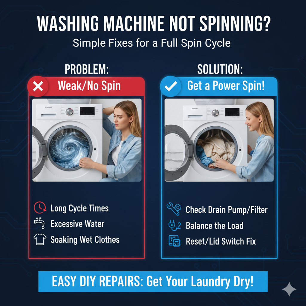 How to Solve Slow Washing Machine Spin Cycle Problems