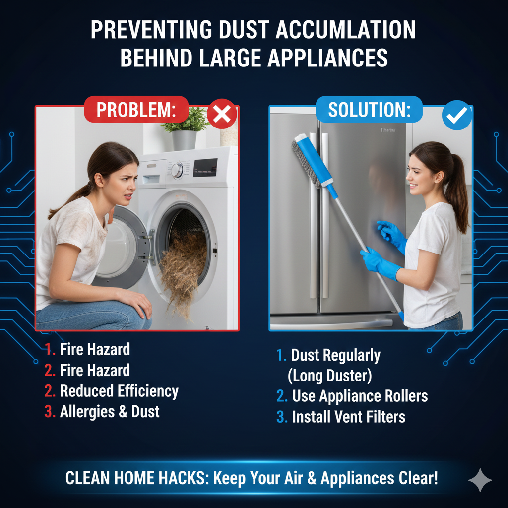 Preventing Dust Accumulation Behind Large Appliances