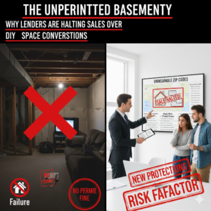 The Unpermitted Basement Penalty: Why Lenders Are Halting Sales Over DIY Living Space Conversions