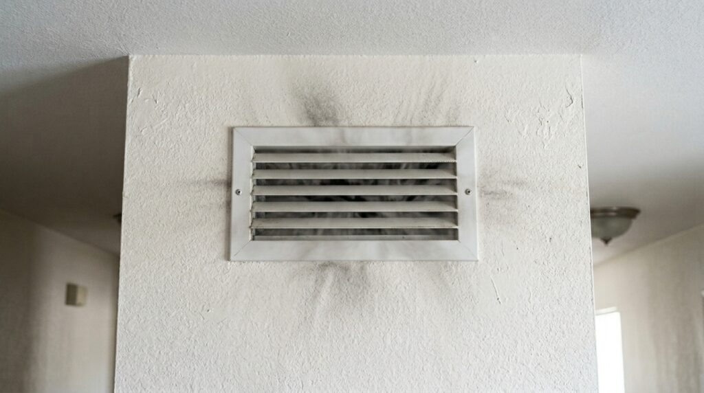 Diagnosing “Ghosting” Black Soot Marks Appearing Around Air Conditioning Vents