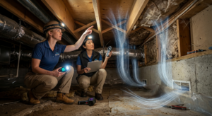 The Stack Effect: How Crawl Space Air Pressurizes Attic Cavities
